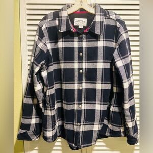 Orvis Womens Fleece Lined Snap Button Flannel Shirt Jacket Shack Size XXL